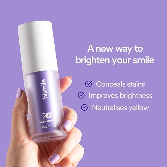 Hismile V34 Purple Color Corrector Serum – Advanced Teeth Whitening Toothpaste